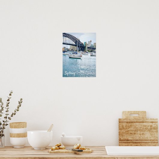 Sydney Harbour Bridge mit Yachten Poster (Küche)