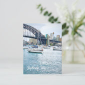 Sydney Harbour Bridge mit Yachten Postkarte (Stehend Vorderseite)