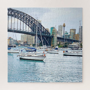 Sydney Harbour Bridge mit Yachten Puzzle