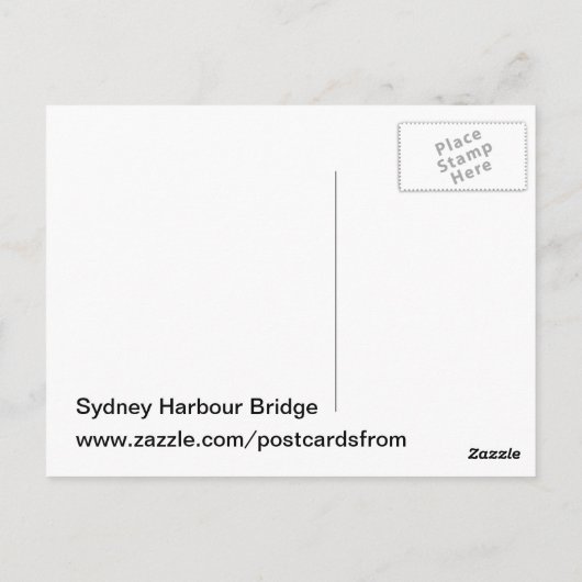 Sydney Harbour Bridge Postkarte (Rückseite)