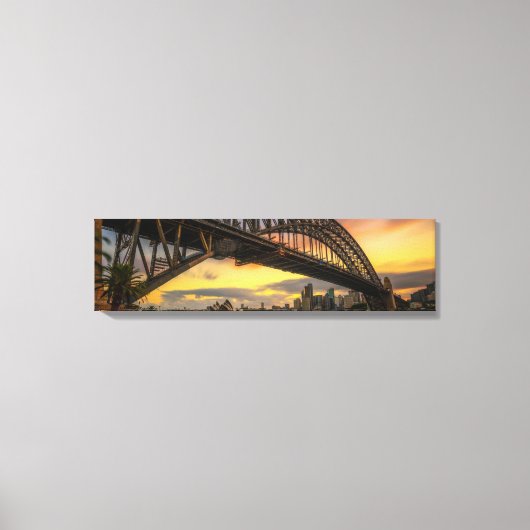 Sydney Harbour Bridge Sunset Panorama Leinwand Art (Vorderseite)