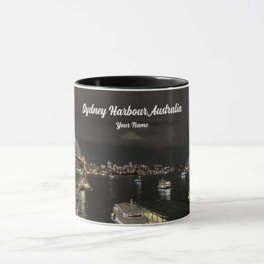 Sydney Harbour Bridge und Opernhaus by Night Tasse (Zentrum)