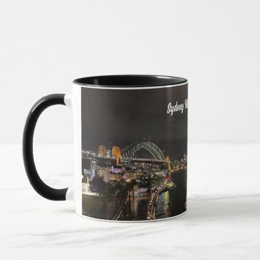 Sydney Harbour Bridge und Opernhaus by Night Tasse (Links)