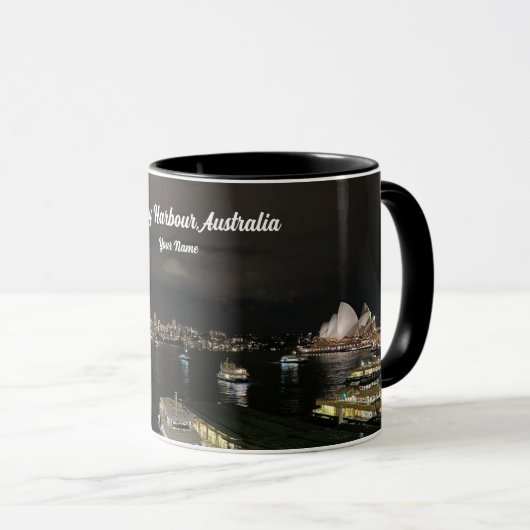 Sydney Harbour Bridge und Opernhaus by Night Tasse (VorderseiteRechts)