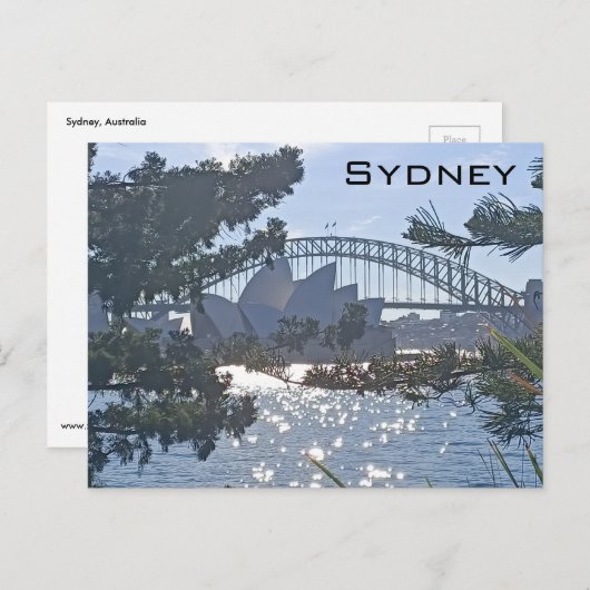 Sydney Harbour Bridge und Opernhaus Postkarte (Vorne/Hinten)