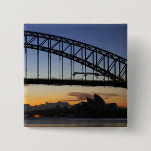 Sydney Harbour Bridge und Sydney Opera House um 2 Button