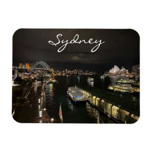 Sydney Harbour by Night, Australia, Photo Magnet