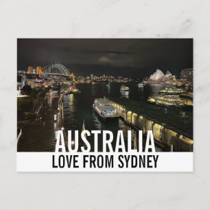 Sydney Harbour by Night Liebe aus Australien Postkarte