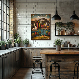 Sydney: Harbour City - Whimsical Art Poster