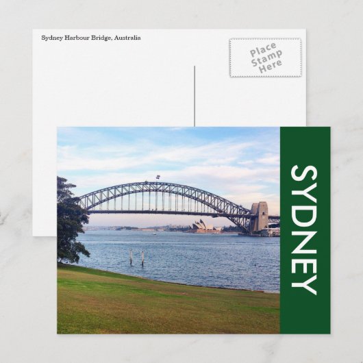 Sydney Harbour grün Postkarte (Vorne/Hinten)