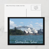 Sydney Harbour Grüße Postkarte (Vorne/Hinten)