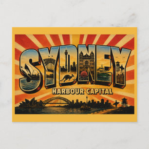 Sydney Harbour Hauptstadt Vintage  Postkarte