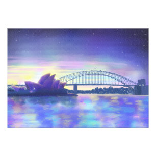 Sydney Harbour Lila Sunset Cityscape Malerei Fotodruck