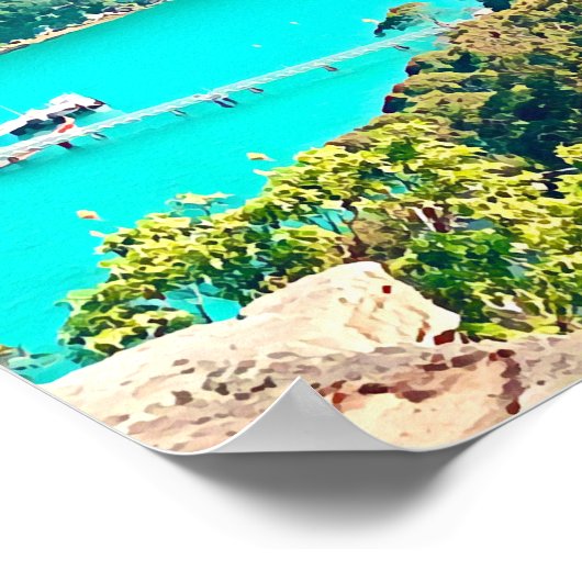 Sydney Harbour Skyline view Mosman Poster (Ecke)