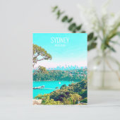 Sydney Harbour Skyline view Mosman Postkarte (Stehend Vorderseite)