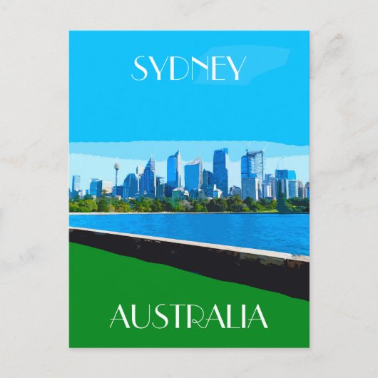 Sydney Harbour Vintage Travel Art Postcard Postkarte (Vorderseite)