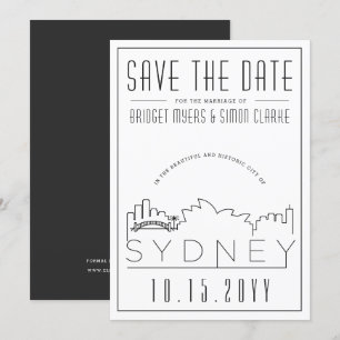 Sydney Hochzeit Dekoration Stil Skyline Termin mer Einladung