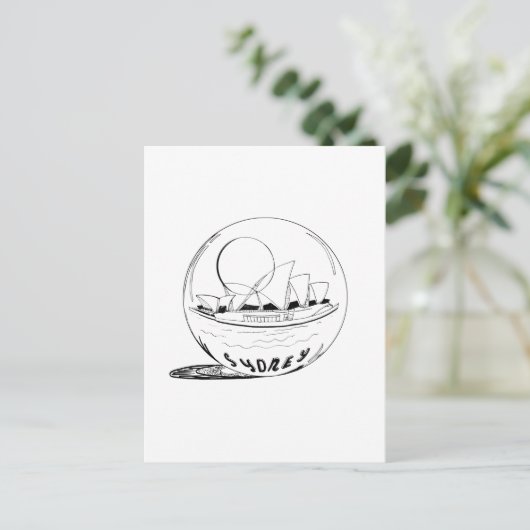 Sydney in einer Glaskugel Postkarte (Stehend Vorderseite)