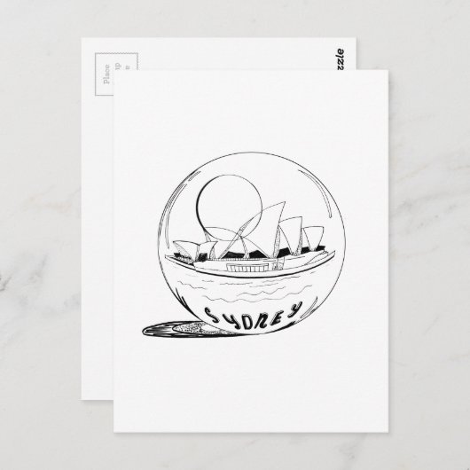 Sydney in einer Glaskugel Postkarte (Vorne/Hinten)