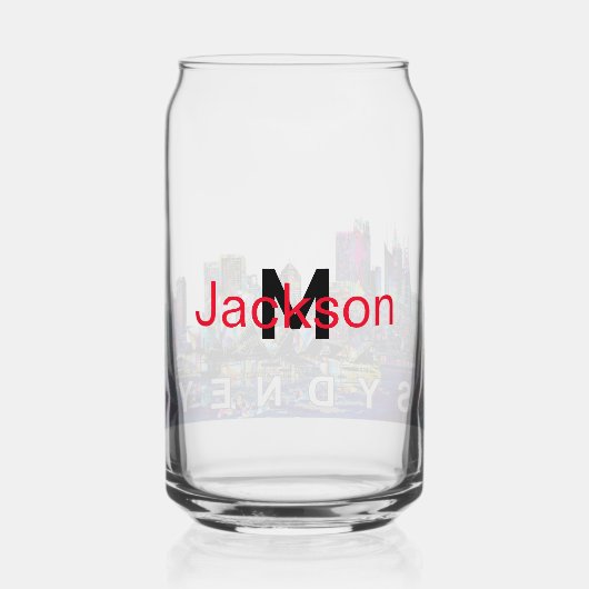 Sydney in Graffiti mit Monogramm Dosenglas (Rückseite)