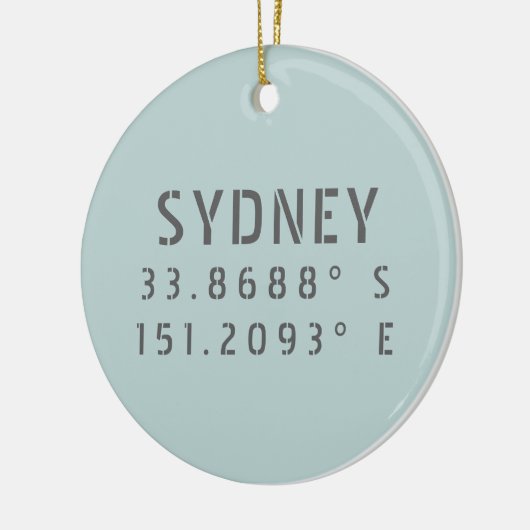 Sydney Latitude Longitude Keramik Ornament (Links)