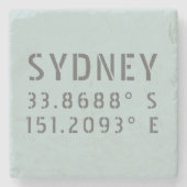 Sydney Latitude Longitude Steinuntersetzer (Vorderseite)