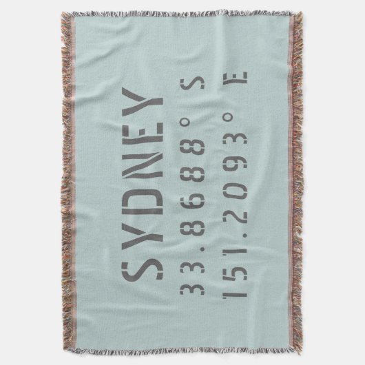 Sydney Latitude und Längengrad Decke (Vorderseite Vertikal)