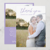 Sydney Lavender Modern Wedding Dankeskarte (Vorne/Hinten)