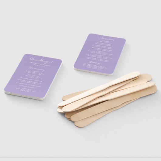 Sydney Lavender Modern Wedding Program Fächer (Non-assembled)