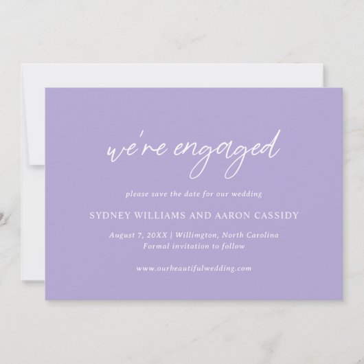 Sydney Lavender Modern Wedding Save The Date (Vorderseite)