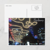 Sydney lebhafte Lichtlinien Postkarte (Vorne/Hinten)