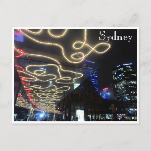 Sydney lebhafte Lichtlinien Postkarte (Vorderseite)