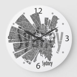 Sydney Map Clock Große Wanduhr
