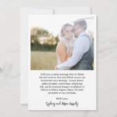 Sydney Modern Wedding Dankeskarte (Rückseite)