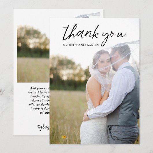 Sydney Modern Wedding Dankeskarte (Vorne/Hinten)