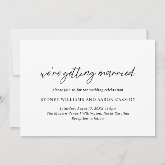 Sydney Modern Wedding Einladung (Vorderseite)