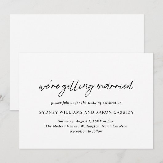 Sydney Modern Wedding Einladung (Vorne/Hinten)
