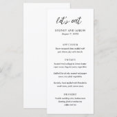 Sydney Modern Wedding Menükarte (Vorne/Hinten)