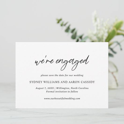 Sydney Modern Wedding Save The Date (Stehend Vorderseite)