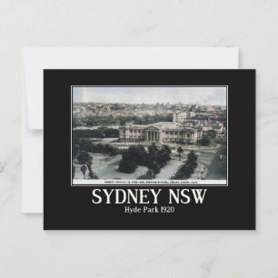 Sydney NSW Hyde Park Vintag Inspiriert Postkarte