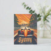 Sydney Oldtimer-Rennwagen Postkarte (Stehend Vorderseite)