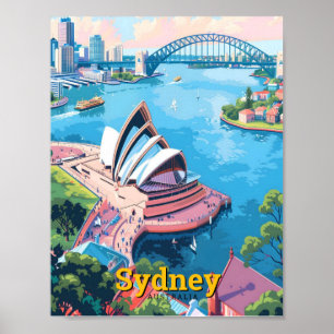 Sydney Opera Australien Art Vintage Poster