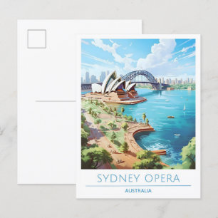 Sydney Opera Australien Art Vintage Postkarte