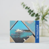Sydney Opera blau Postkarte (Stehend Vorderseite)