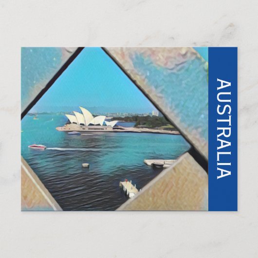 Sydney Opera blau Postkarte (Vorderseite)