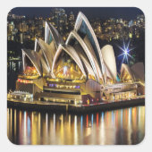 Sydney - OPERA HOUSE - Ansicht Quadratischer Aufkleber (Vorderseite)