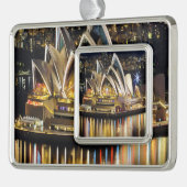 Sydney - OPERA HOUSE - Ansicht Rahmen-Ornament Silber (Links)