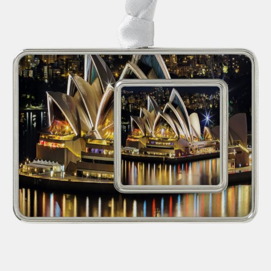 Sydney - OPERA HOUSE - Ansicht Rahmen-Ornament Silber (Vorderseite)