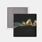 Sydney Opera House at night, New South Wales, 2 Magnet (Vorderseite/Rückseite)