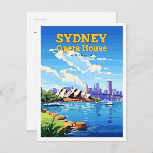 Sydney Opera House Australia Reisen Vintag Postkarte (Vorne/Hinten)